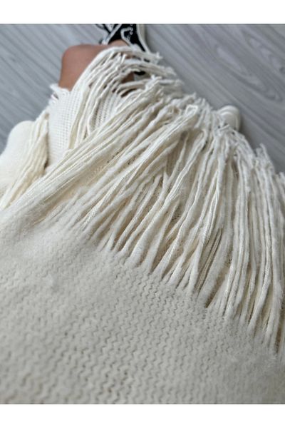 KÜBRA SÖYLEMEZ BOUTİQUE Knitwear Skirt and Fringed Cream Set