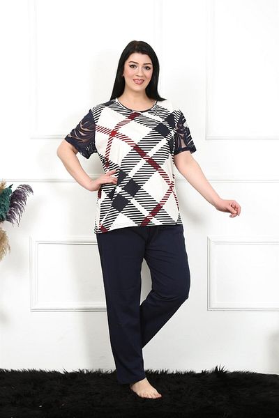 Akbeniz Plus Size Women's Pajamas Set - Short Sleeve, 5XL-8XL, 75003