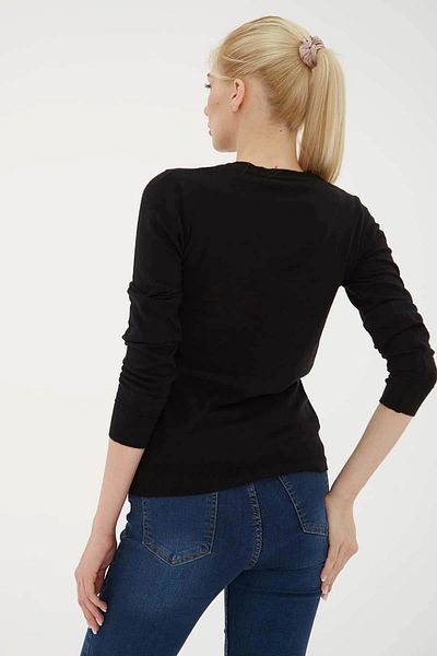 Fashion Friends Pulover negru cu decolteu în V