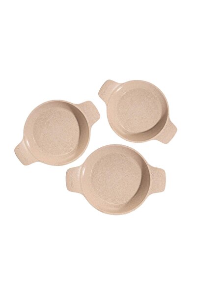 ThermoAD | Güveç Sahan Set | Döküm Kendinden Saplı | 3 Parça | Vizon | 18cm-20cm-22cm