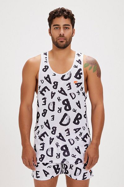 Bad Bear Bling white men's singlet