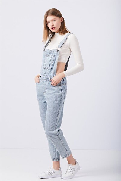 Livanomi Blue Denim Kot Salopet Tulum