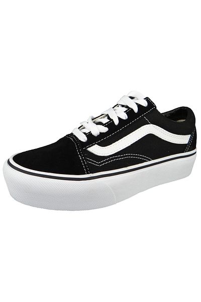 Vans Damen Low Sneaker Old Skool Platform B3uy28 Schwarz Black-white Textil