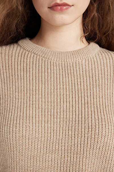 DeFacto Μπεζ γυναικείο πουλόβερ - H6905az Lt. Μοντέλο