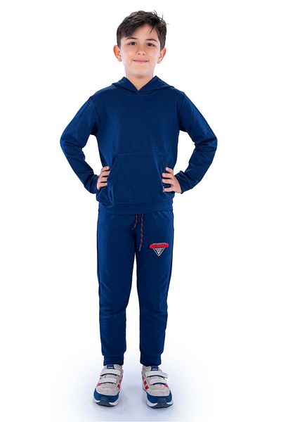 Minikadam Παιδική φόρμα με κουκούλα Navy Blue Kangaroo - MNK10073