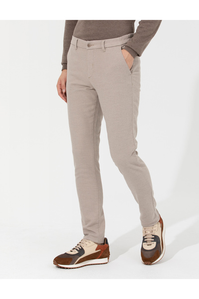 Pierre Cardin Bej Slim Fit Kanvas Pantolon 50259756-VR011