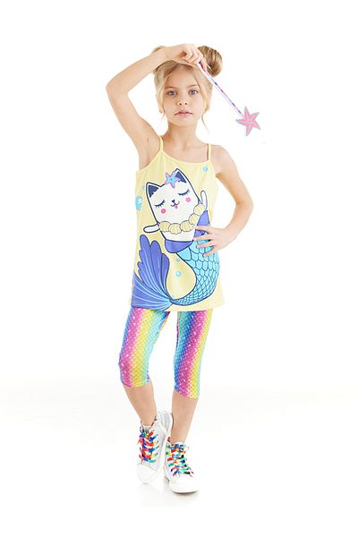 Denokids Set colanți cu tunică pentru fete Deniz Cat