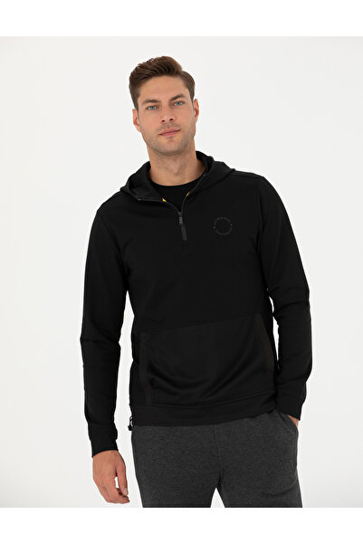 Pierre Cardin Siyah Regular Fit Kapüşonlu Sweatshirt 50273900-VR046