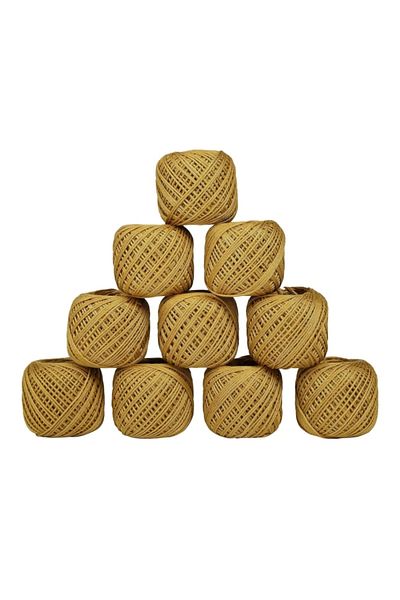 J JÜTBURADA Jütburada Yellow Jute Yarn 5 Pieces 500 Gram Wicker Yarn Whipped Yarn Natural Yarn Burlap Yarn