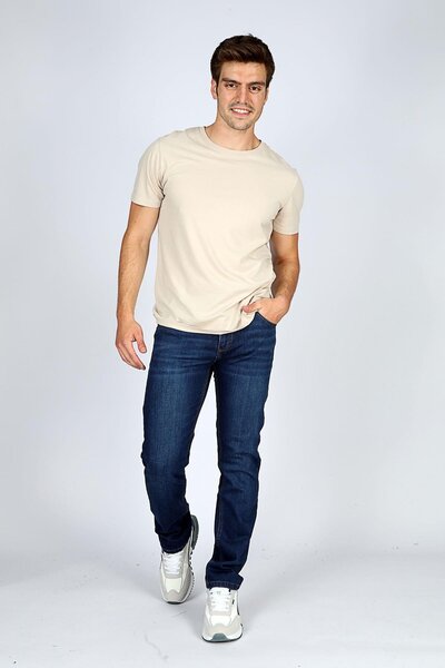 Lee Cooper Ανδρικό τζιν παντελόνι Rico με ψηλή μέση και κανονική εφαρμογή, ίσιο πόδι, μπλε