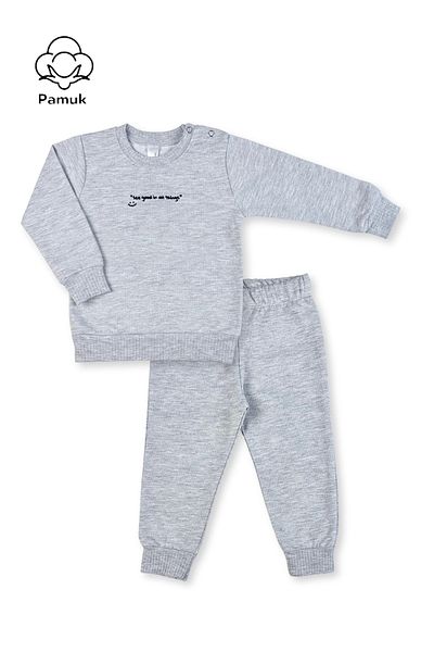 difa kids Newborn Baby Seasonal Boy-Girl Top and Bottom Set with Text Embroidery