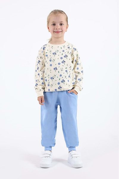 Mnk Baby&Kids Φούτερ για κορίτσια Floral Print MNK0622 - ΜΠΛΕ