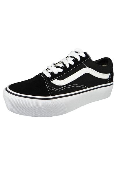 Vans Damen Low Sneaker Old Skool Platform B3uy28 Schwarz Black-white Textil