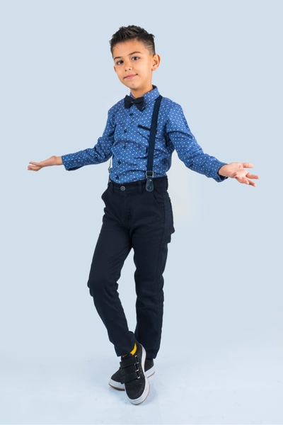 Mnk Baby&Kids Baskılı Oxford Erkek Çocuk Takım Mnk0479 Lacivert