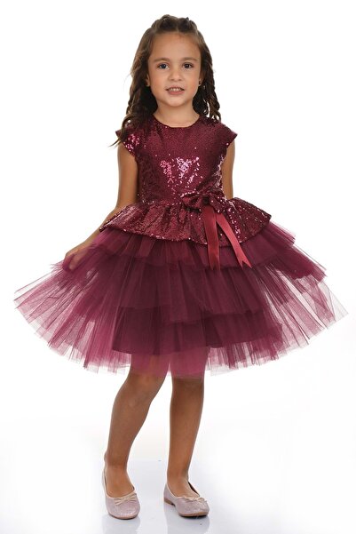 Mnk Sequin Tutu Party Dress Mnk0275 Burgundy