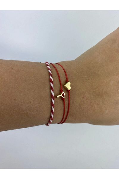 D'mare Accessories Marteniçka, Kalp Ve Kalpli Anahtar 3^lü Bileklik Set