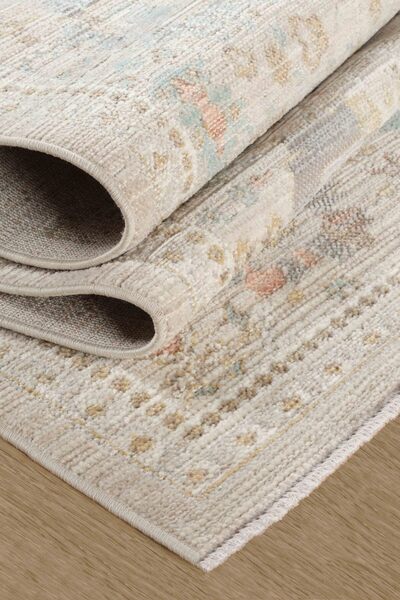 Konfor Halı Rustik 2222 Klasik Vintage Salon Bej Krem Mutfak Halısı Tozumaz Yumuşak Makine Halısı