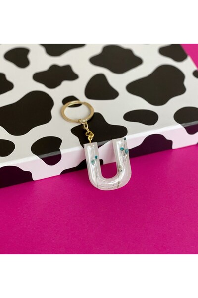 Gift Moda Προσαρμοσμένο Μπρελόκ με Λευκό Εποξειδικό Υλικό και Πραγματικά Αποξ...