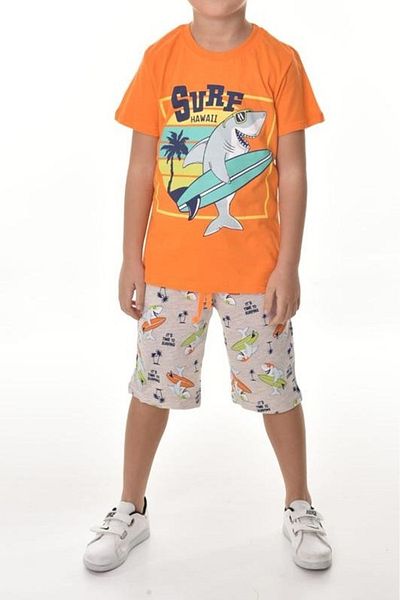 Mnk Baby&Kids Boy's Surfer Fish Shorts Set - Mnk0496 Orange