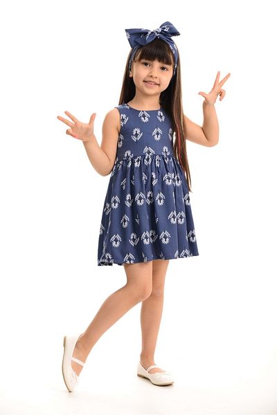 Mnk Mini Princess Belmando Girl's Dress Indigo