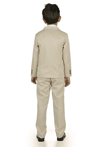 Mnk Baby&Kids 6 Buttons Children's Full Suit with Vest and Jacket MNK0523 BEIGE