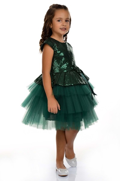 Mnk Pul Payet Tütü Parti Elbisesi MNK0275 YEŞİL