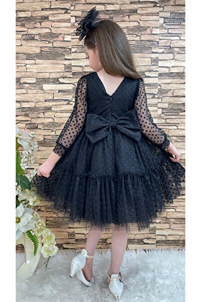 Mnk Katkat Princess Lace Buckle Girls' Dress Mnk0306 Black