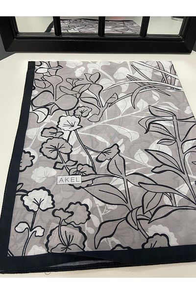 AMİNENESİL Μαλακό βαμβακερό σάλι Aminenesil Akel Ivy Pattern