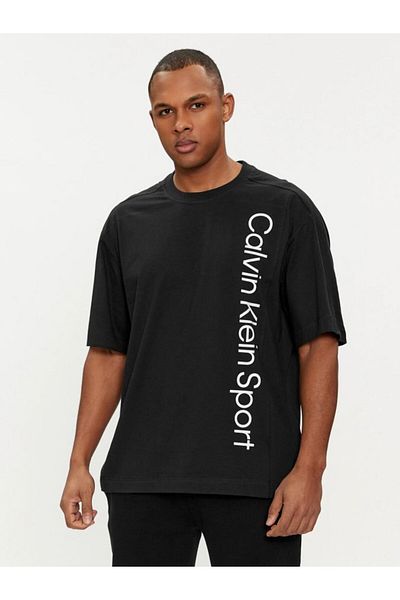 Calvin Klein Erkek Siyah Logo Detaylı Kısa Kollu T-shirt