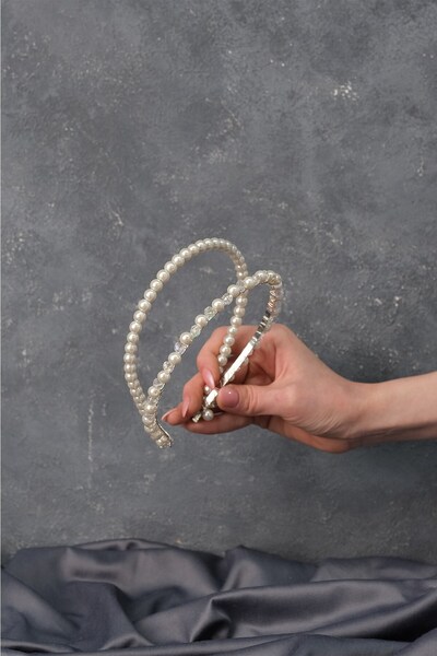 Limelia Αξεσουάρ για τα μαλλιά της νύφης με διπλή σειρά με πέρλες