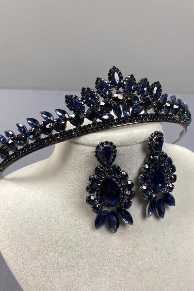 Limelia Σετ Σκουλαρίκια με Πέτρες σε Σκούρο Μπλε Leyn Gelin Henna - Σετ με Στ...