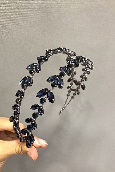 Limelia Νυφικό στέμμα με πέτρες σε μπλε ναυτικό χρώμα