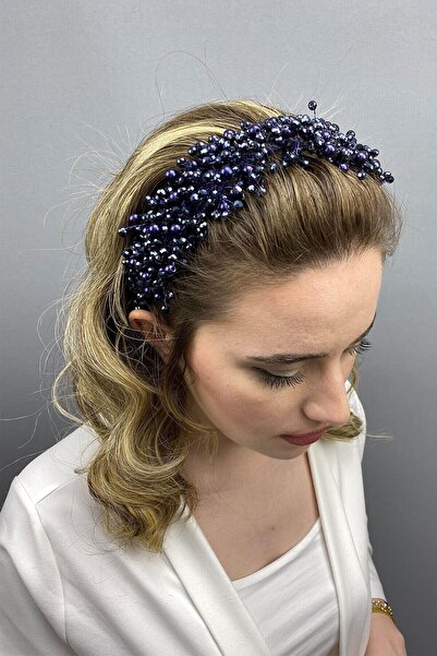 Limelia نموذج ليزا الأزرق الداكن تاج الحناء الزفاف