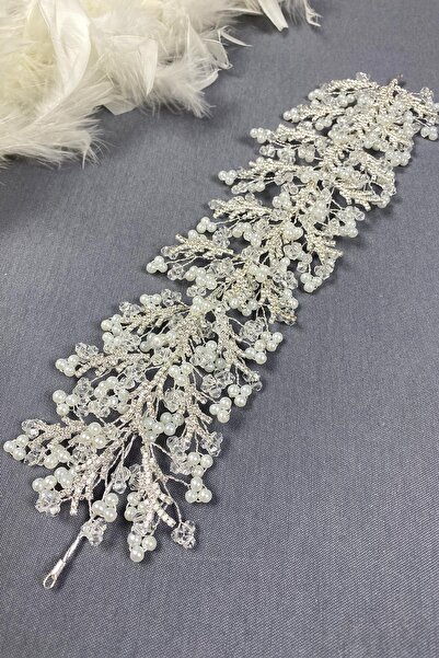 Limelia Κρεμ κρύσταλλο με χάντρες Arden - Νυφικό στέμμα χέννας