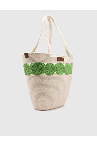 İLVİ Женска плажна чанта Mercy - кремав цвят