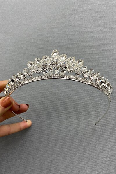 Limelia تاج الزفاف من حجر المكوك الصغير من لين موديل