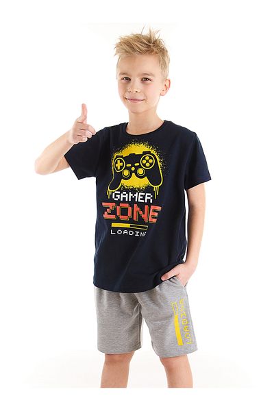 MSHB&G Zone Jungen Set mit T-Shirt und Shorts in Schwarz und Grau