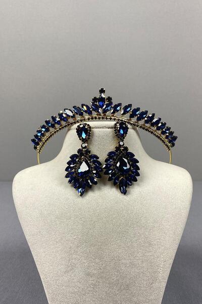 Limelia Lacivert Gold Ece Gelin - Set de cercei cu pietre