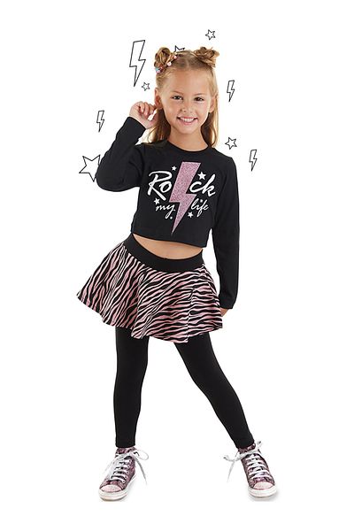 MSHB&G Rock Life Girl - Kurzes T-Shirt und Leggings-Set