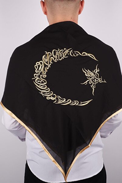 Limelia Husă neagră pentru mire cu broderie aurie Moon Star - cu vipușcă