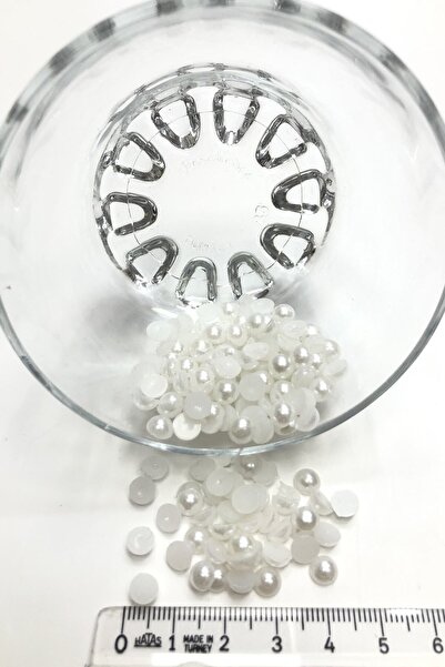 Limelia Половин перлена мъниста счупена бяла пластмаса