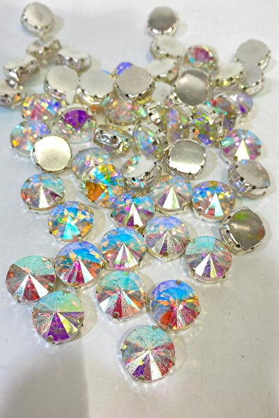 Limelia Janjanlı Yuvarlak Kasalı Beyoğlu Taşı Dikme Kristal Boncuk 5 Adet