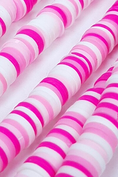 Limelia Бяло-розови мъниста от фимо глина 6 мм