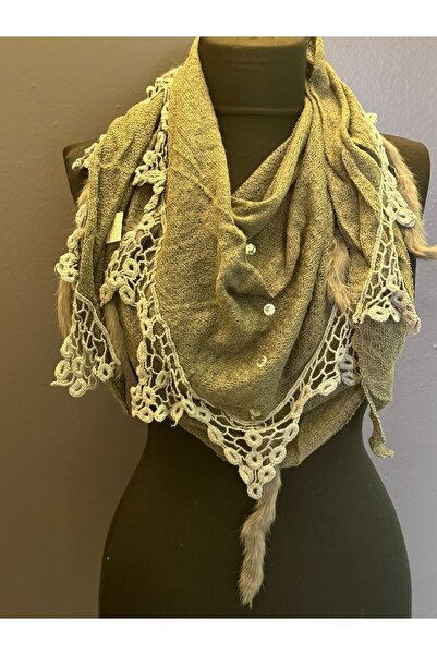 Gönülden Tasarım 170X55 Cm Pălărie de blană Broderie cu șnur Guipure Brodat F...