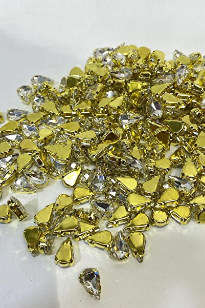 Limelia 10 златни прозрачни метални капсули с камъчета от Боллук