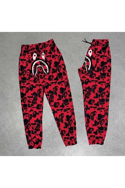 AXXAN Унисекс спортни панталони Pubg Bape X Shark - червени