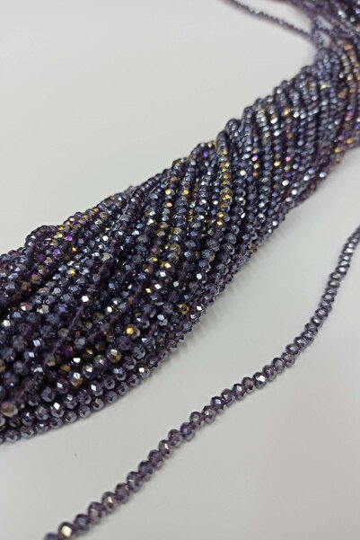 Limelia Γκρι γυαλιστερές κρυστάλλινες χάντρες 4 χιλ.