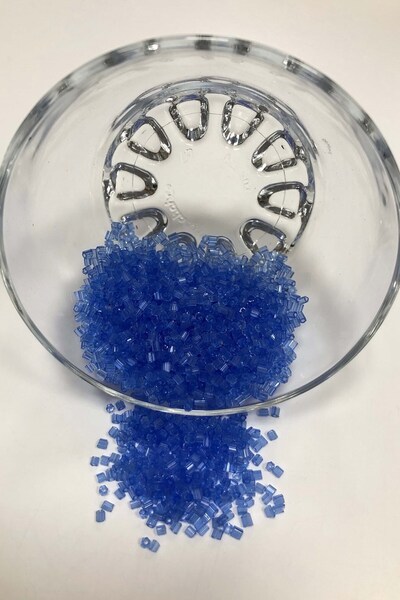 Limelia Mărgele de tăiere transparente albastru cobalt albastre (2-2,5 mm)