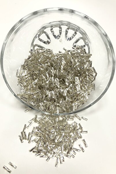 Limelia Mărgele de țeavă răsucite de culoare argintie 50 gr