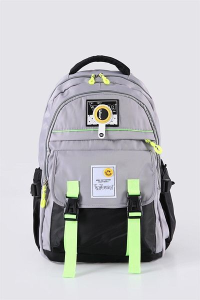 GENC DIJITAL BASKI Ydodomar Young 51635 3-Eye School-Sport Bell Γκρι-Μαύρο Highlighter Belt Φαρδιά τσάντα